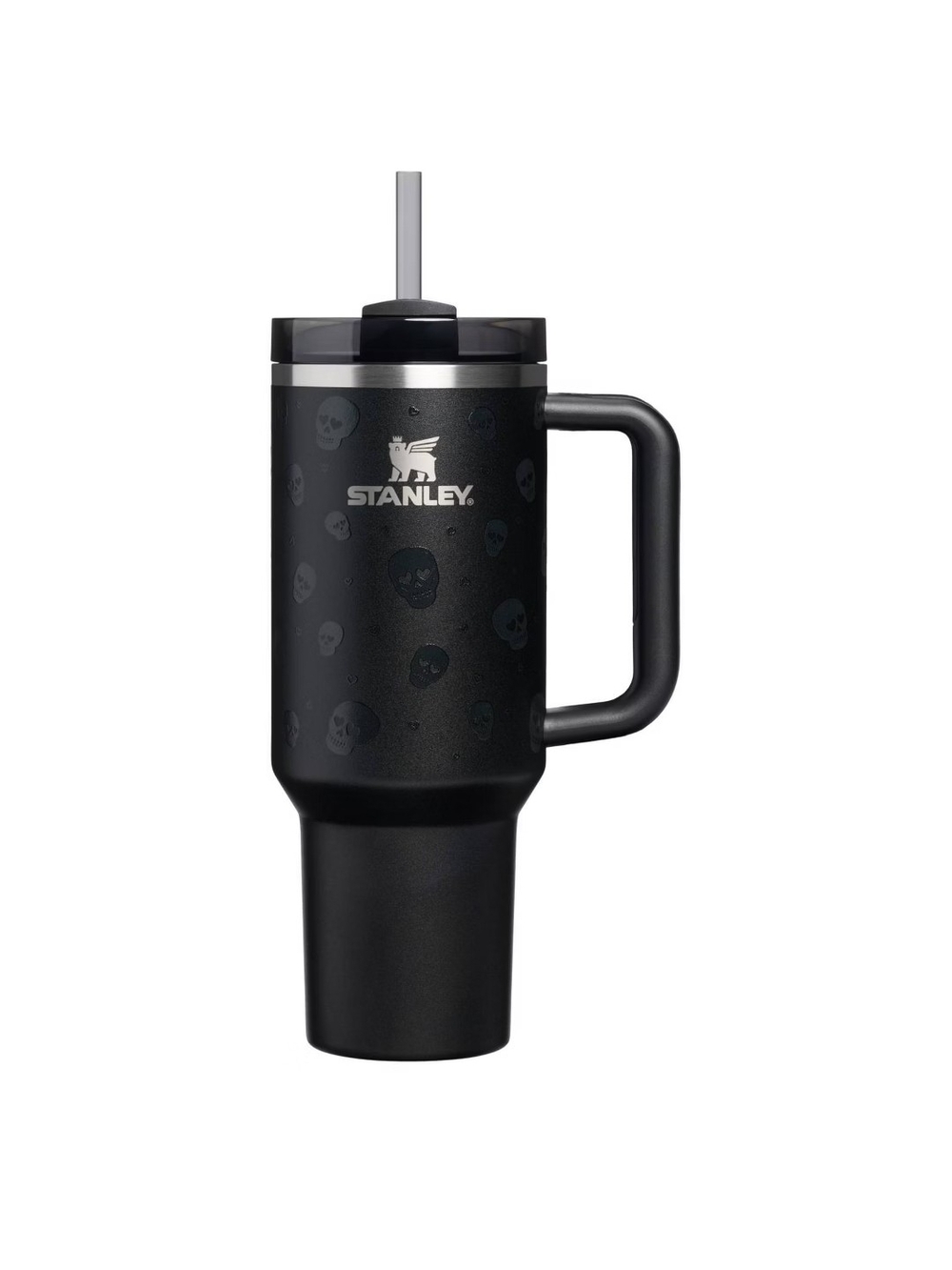 Stanley Black Skull & Hearts 40 Oz Tumbler, Glow-in-the-dark